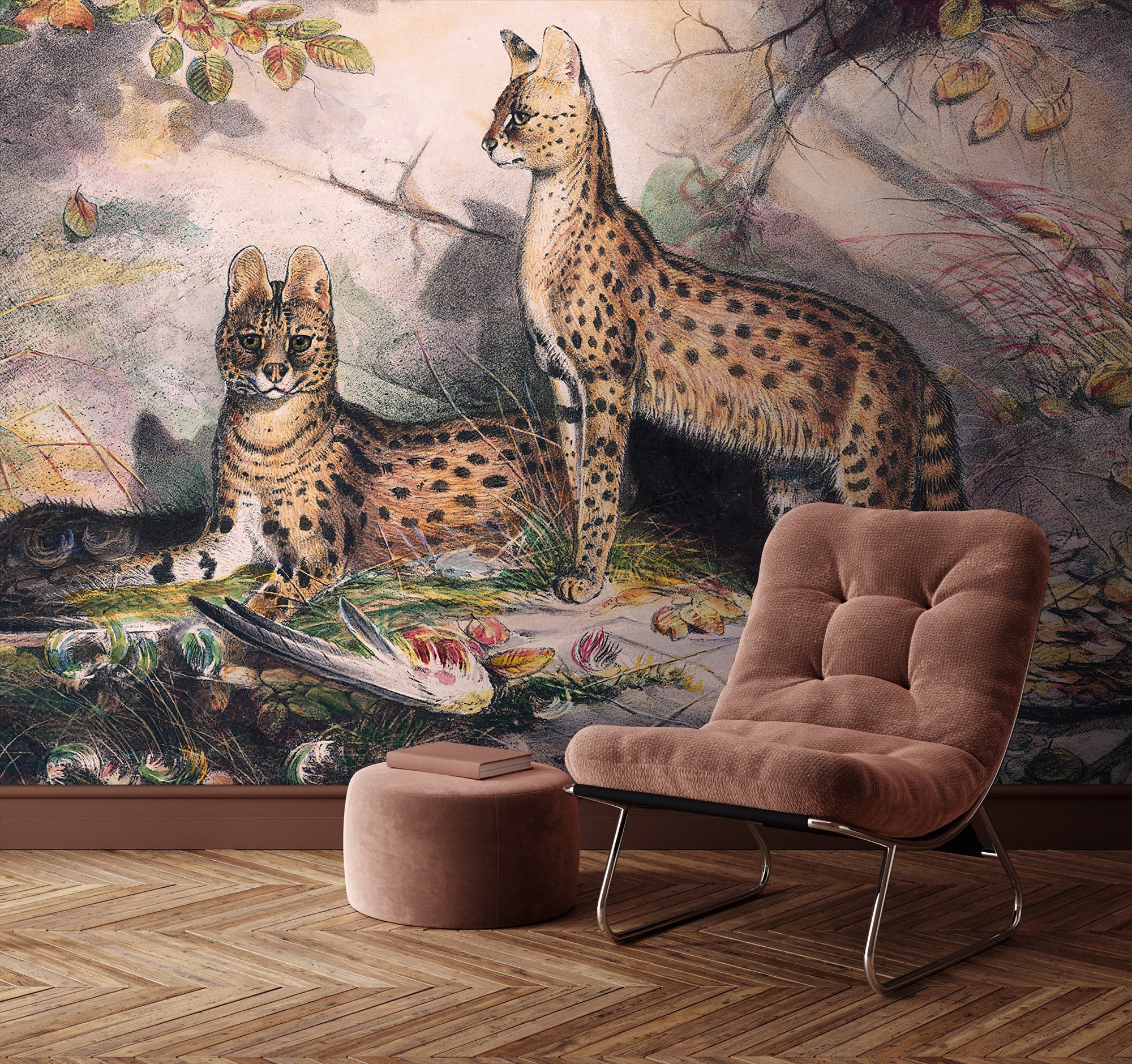 Cheetah Print Wallpaper Wall Mural by Magic Murals