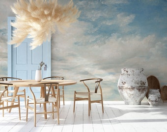 Blue Sky Clouds Wallpaper | Peel and Stick Vinyl