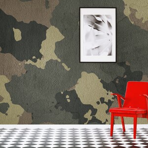 Militarische Tarnung Wand Wand Abstrakte Armee Grun Wiederholt Etsy