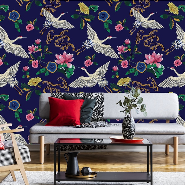 Wallpaper Cranes Etsy
