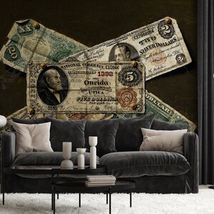 Vintage Dollar Fototapete | Abziehen und aufkleben (selbstklebend) oder nicht klebendes Vinylpapier