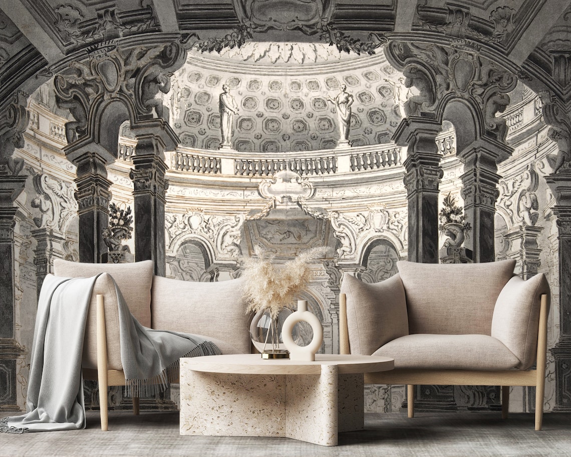Ancient Greek Architecture Wallpaper, Columns and Statues | Peel and ...