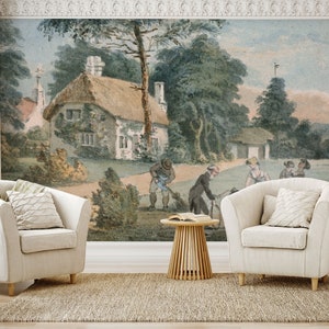 Rural landscape wallpaper, Wall Art Wallpaper | Peel and Stick (Self Adhesive) or Non Adhesive Vinyl Paper