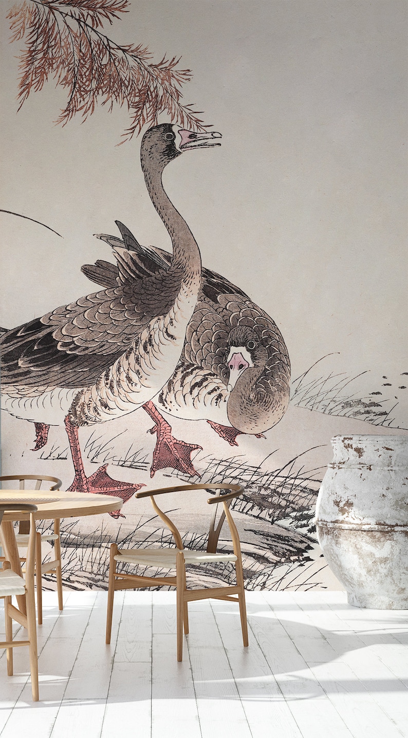 Goose Painting Wallpaper Mural, Peel and Stick or Non Adhesive - Etsy