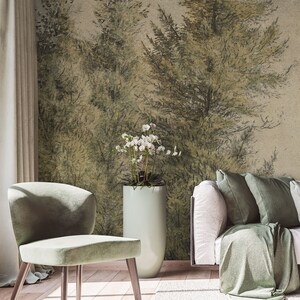 Vintage tree wallpaper, wall mural, scenic wallpaper | Peel and Stick (Self Adhesive) or Non Adhesive Vinyl Paper
