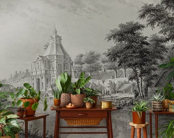 Vintage Landscape Mural, Peel and Stick Wallpaper