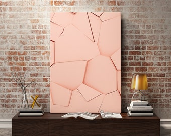 Pink geometric shapes Canvas Print, Modern Wall Decor, FOR SELF ASSEMBLY