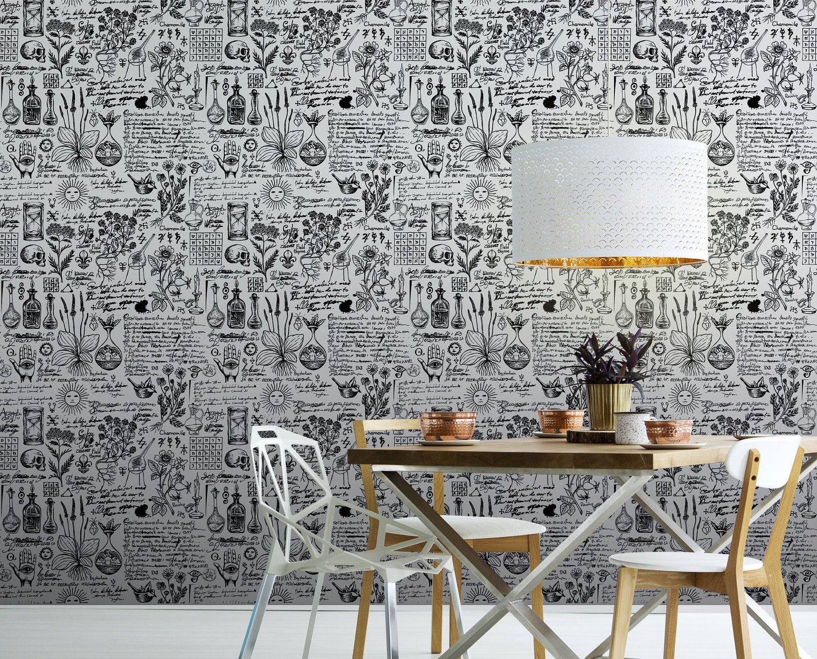 Retro Style Medicine Wallpaper With Unreadable Notes - Etsy