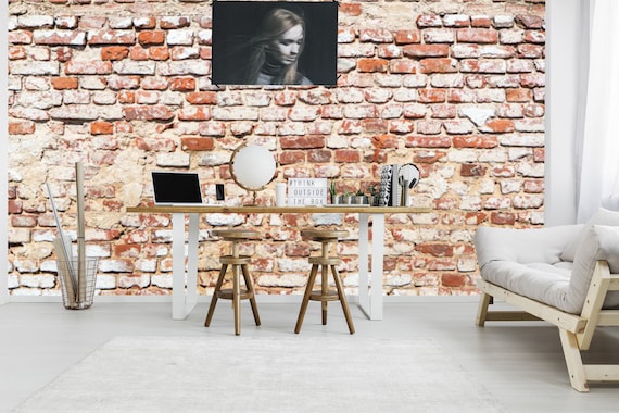 Brick Wall With Vintage Look Wallpaper Grunge Brik Cement