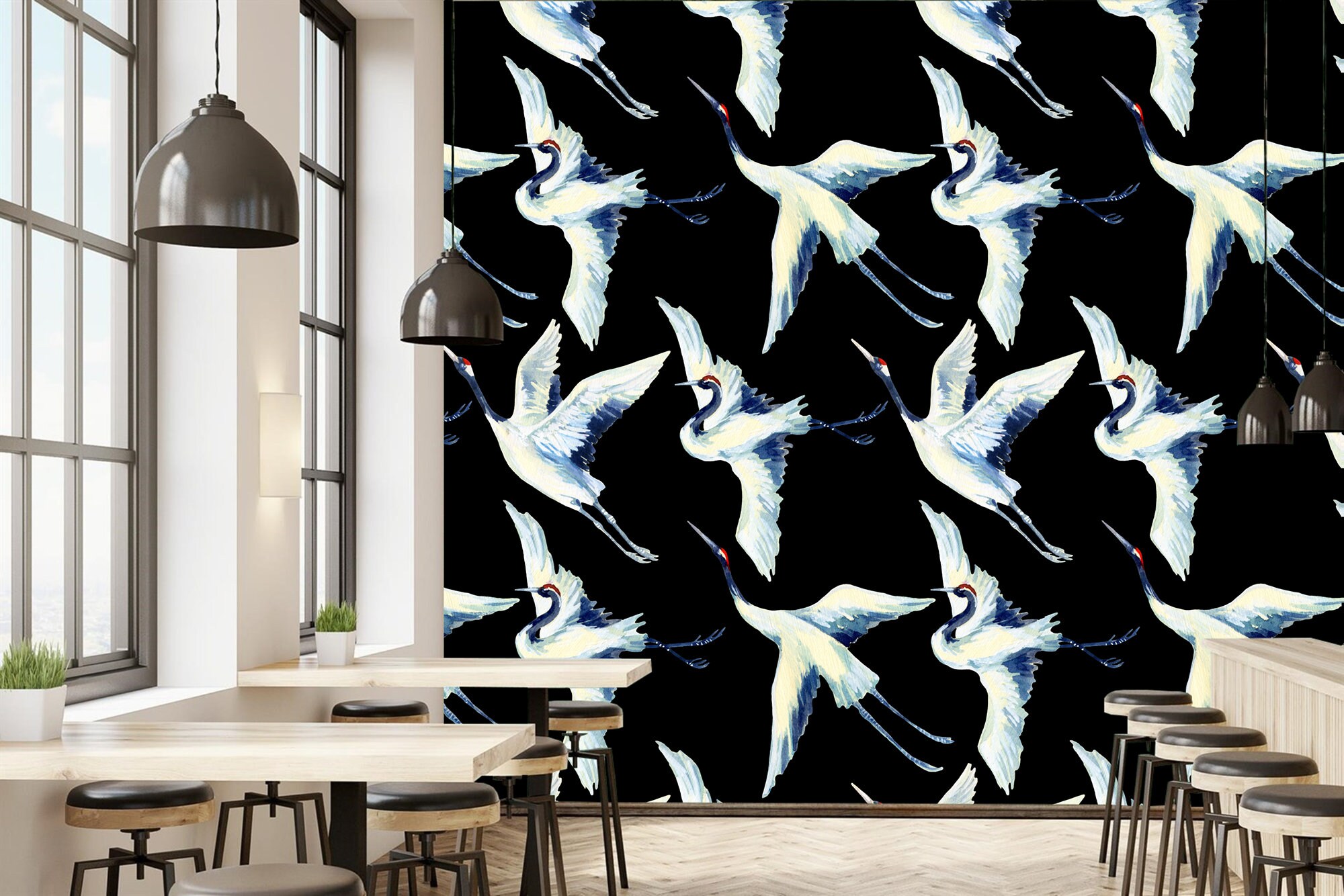 Flying birds wallpaper selfadhesive removable peel & Etsy