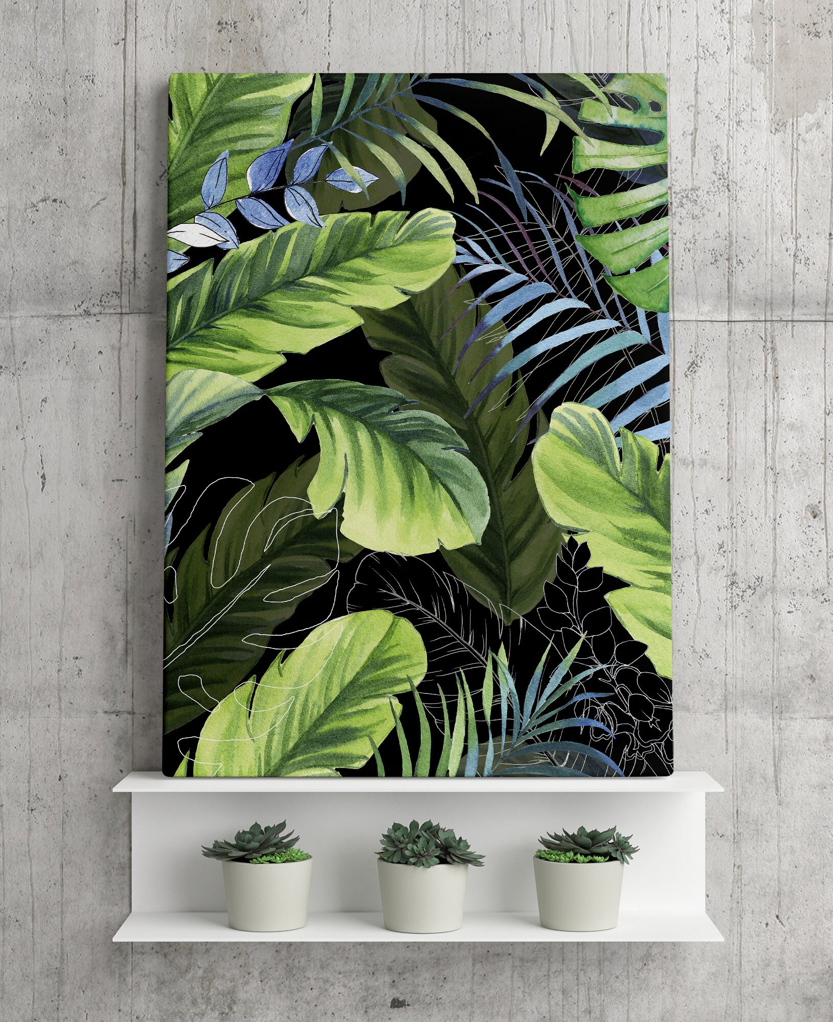 Sticker mural déco plante monstera et panier thaïlandais 70x50cm