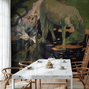 Vintage art wallpaper, landscape wall mural | Peel and Stick (Self Adhesive) or Non Adhesive Vinyl Paper