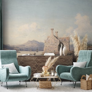 Mountain landscape wallpaper | Peel and Stick (Self Adhesive) or Non Adhesive Vinyl Paper