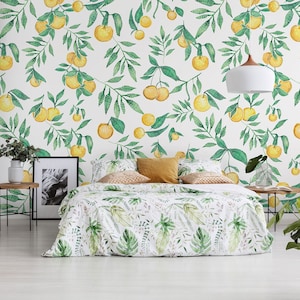 Orangenbaum Tapete* | selbstklebendes, wiederablösbares, Schälen & Aufkleben Wandbild