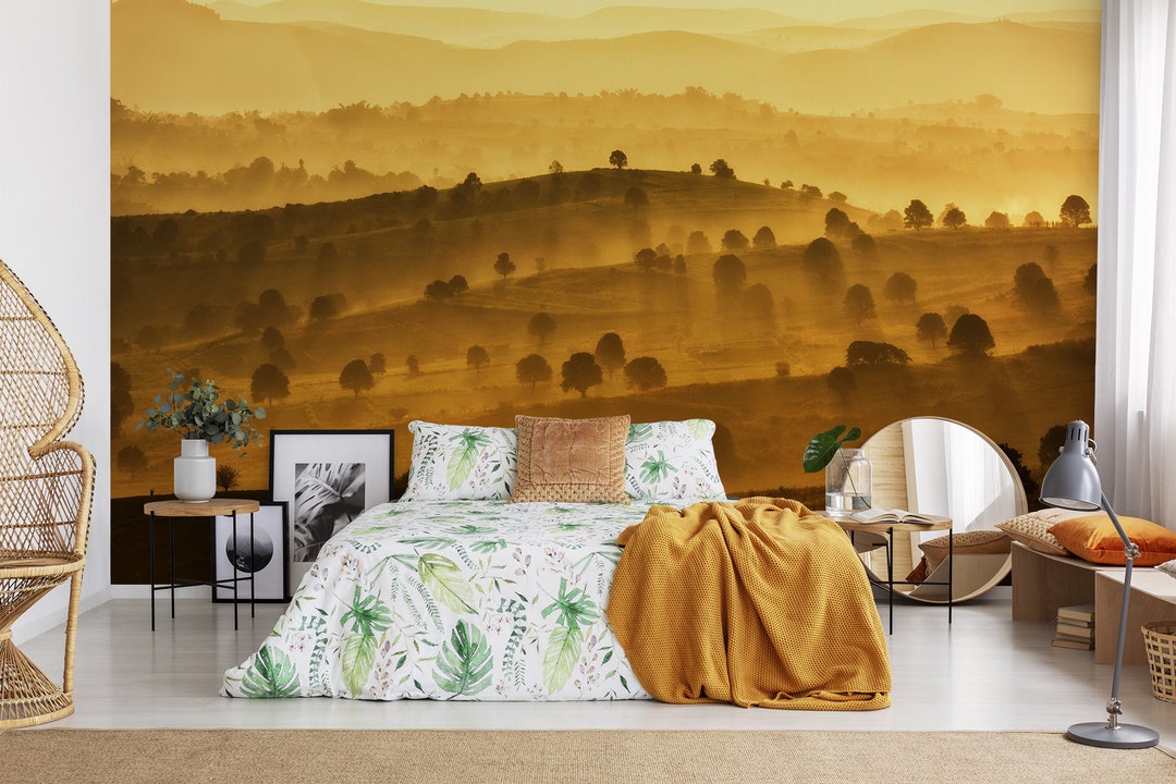 Mountain Landscape, Sunrise Scenery, Peel and Stick Wall Mural - Etsy