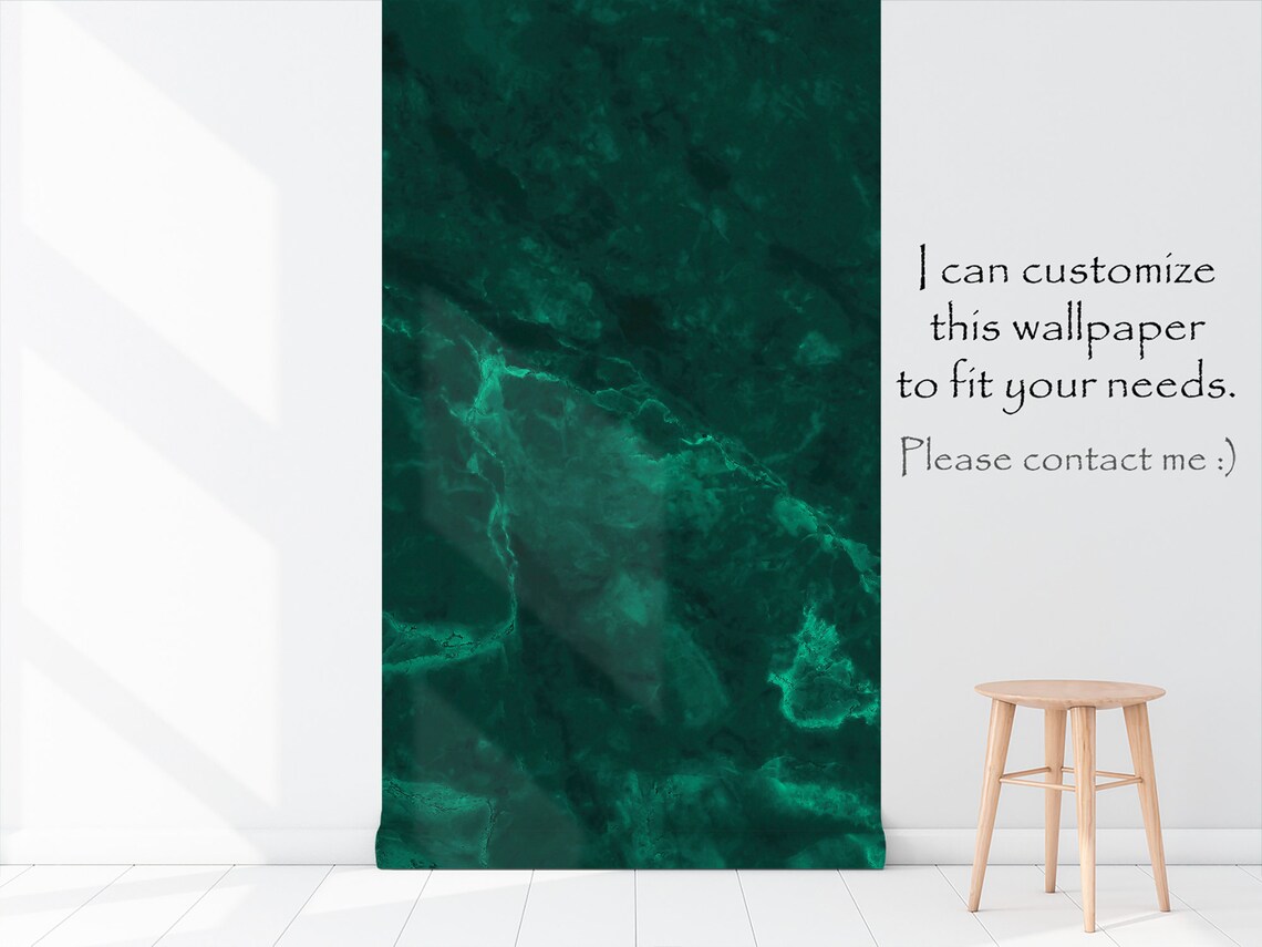 Emerald Green Abstract Wallpaper Self Adhesive Peel and Etsy