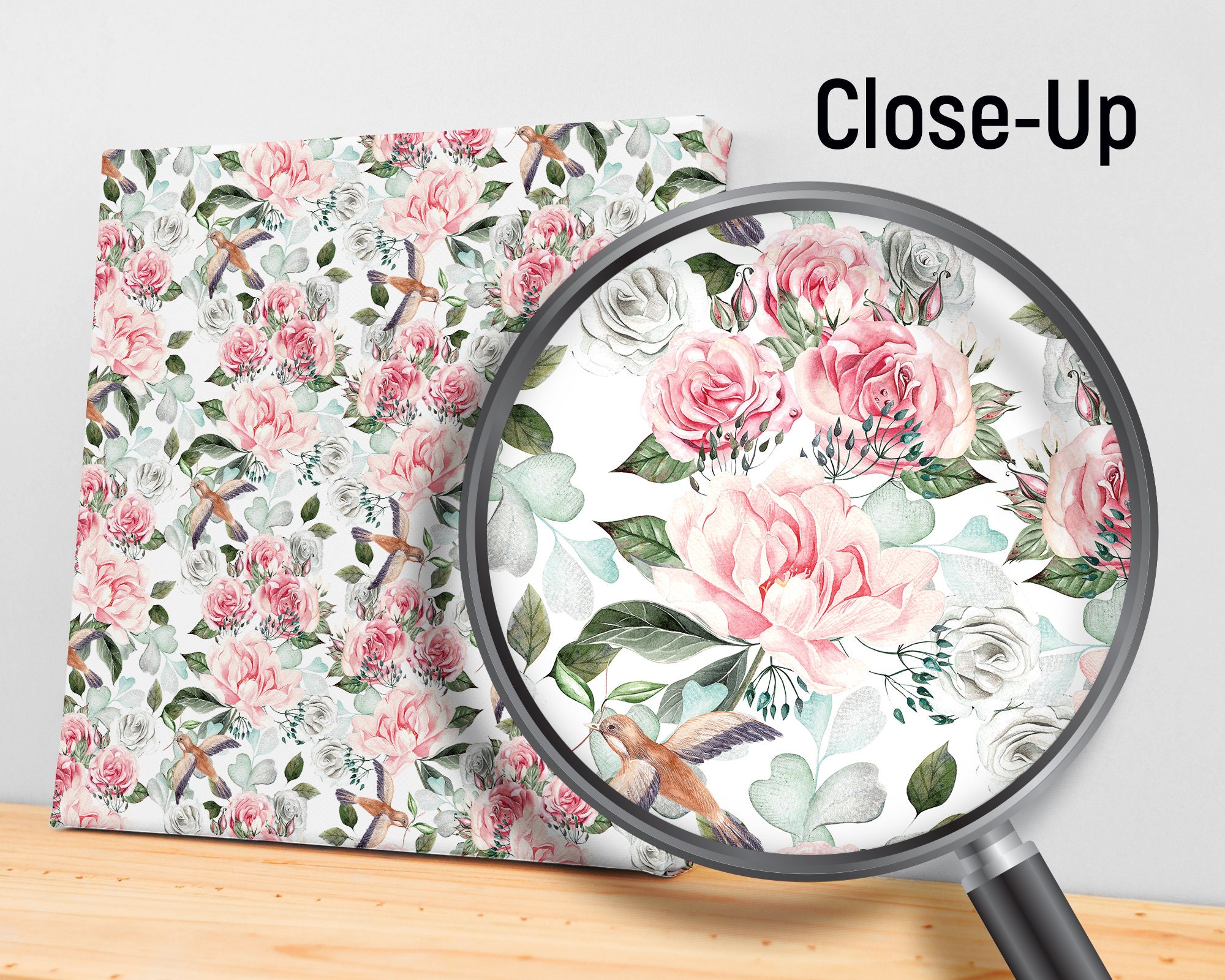 Watercolor Pink Roses Canvas Print, Botanical Wall Decor (FOR SELF ...