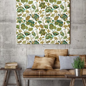 Lienzo estampado con motivos florales orientales, decoración botánica para pared (PARA AUTOENSAMBLAJE)