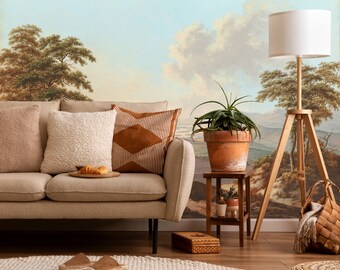 Vintage Landscape Wallpaper Mural, Peel and Stick Vinyl