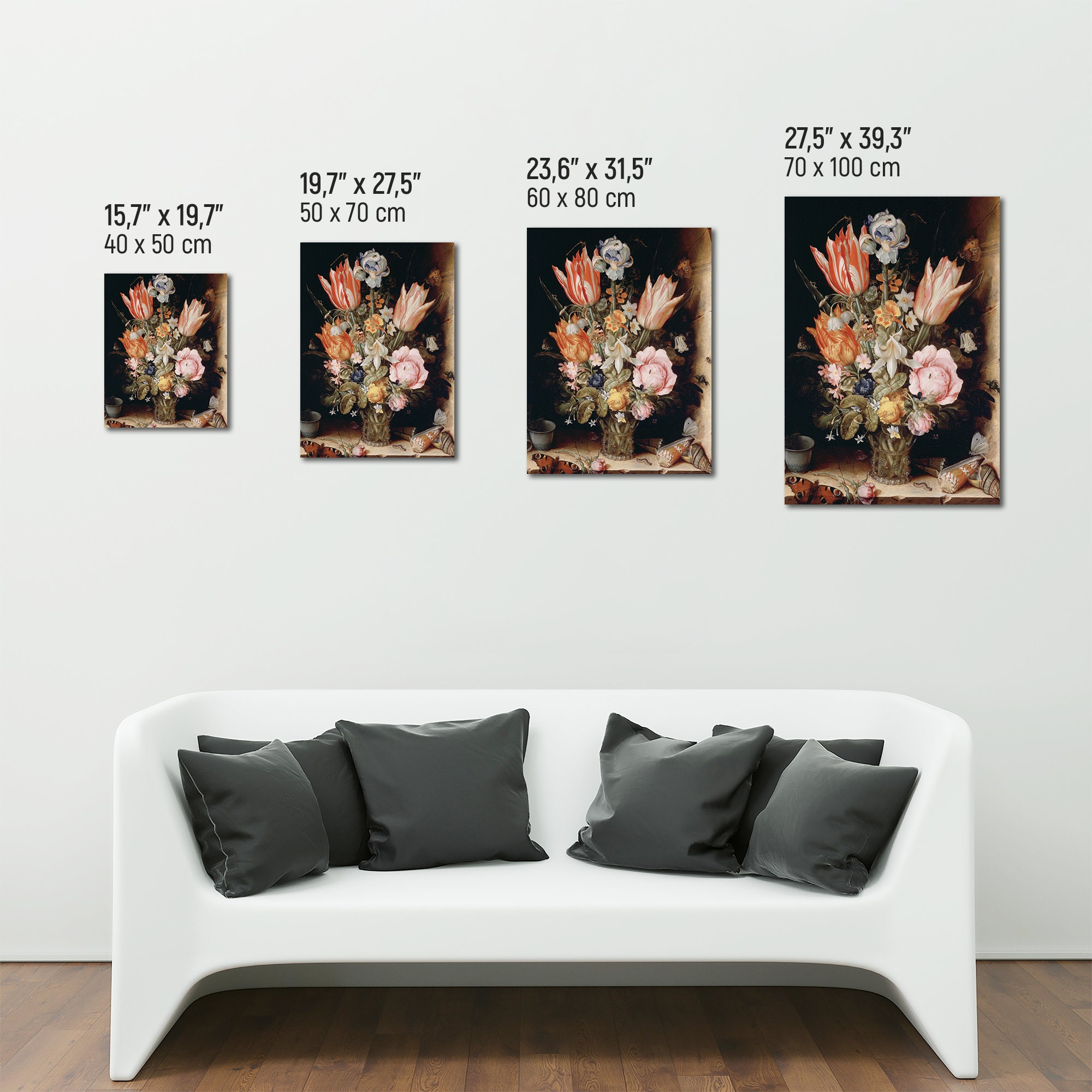 Vintage Dutch Flowers & Tulips Oil Painting Canvas Print | Etsy