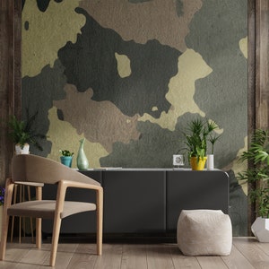 Militärische Mustertapete, selbstklebend, florales Wandbild abziehen und aufkleben