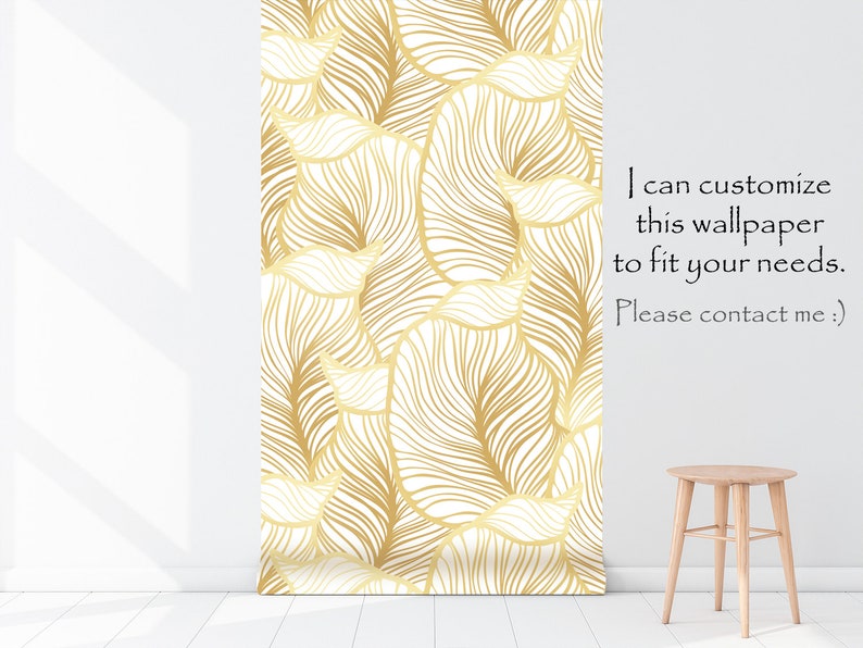 Leaf Wallpaper Print Painting Home Decor Wall Decal Etsy