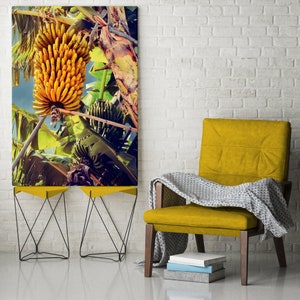 Banana tree with banana fruit, Canvas Print, Botanical print, Modern Wall Decor, Canvas Art, FOR SELF ASSEMBLY