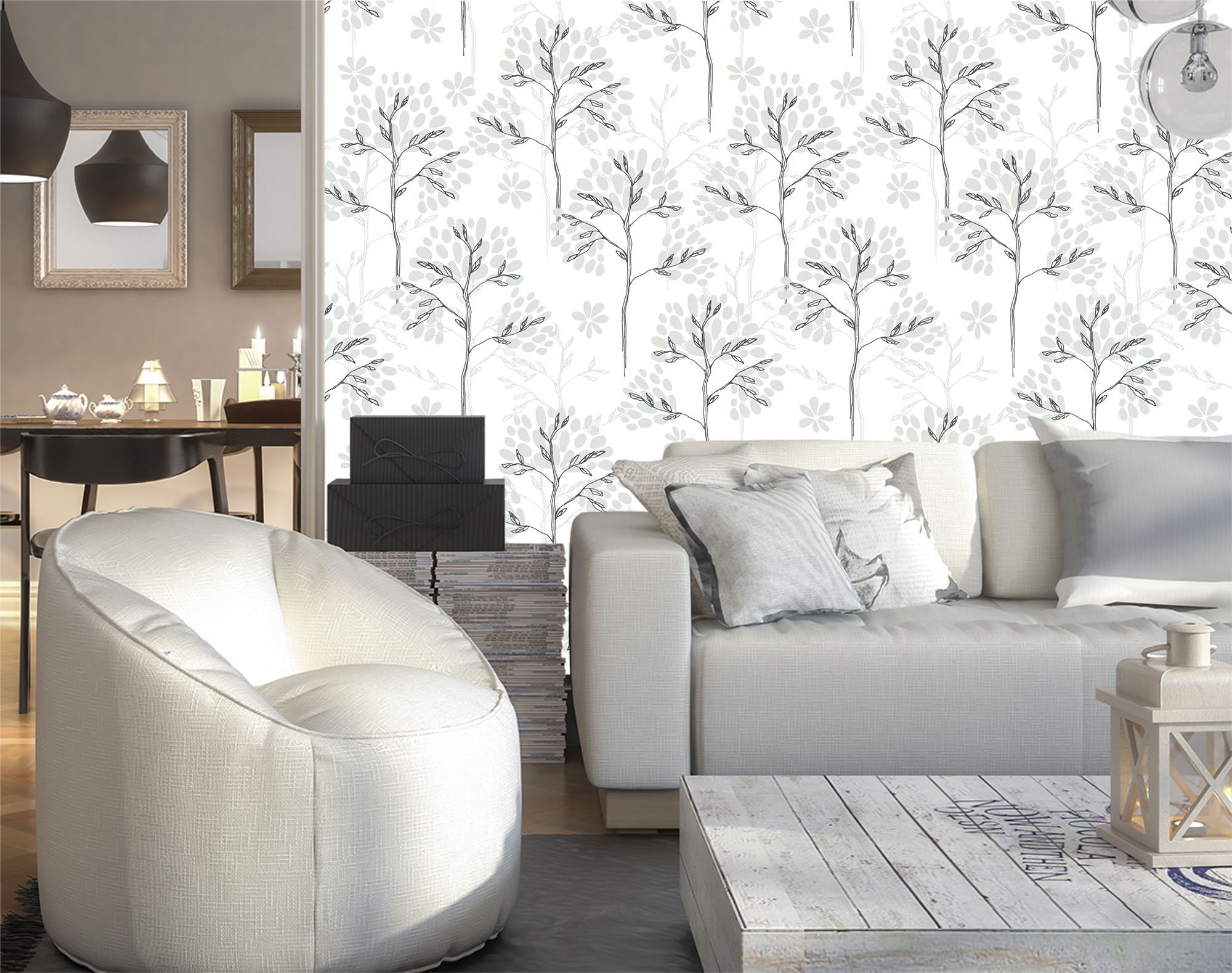 Illustration of Minimalist Monochromatic Wallpaper