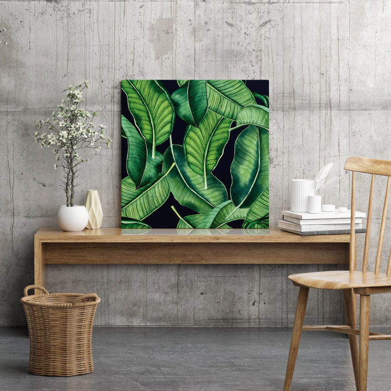 Watercolor Tropical Leaves Canvas Print, Botanical Wall Art (FOR SELF ...