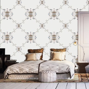 Oriental pattern wallpaper,print painting wallpaper,wall decal,removable peel and stick wallpaper,clipart,wall decor,sticker,clipart,vintage