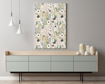 Colorful wildflowers Canvas Print, Botanical print, Modern Wall Decor, FOR SELF ASSEMBLY
