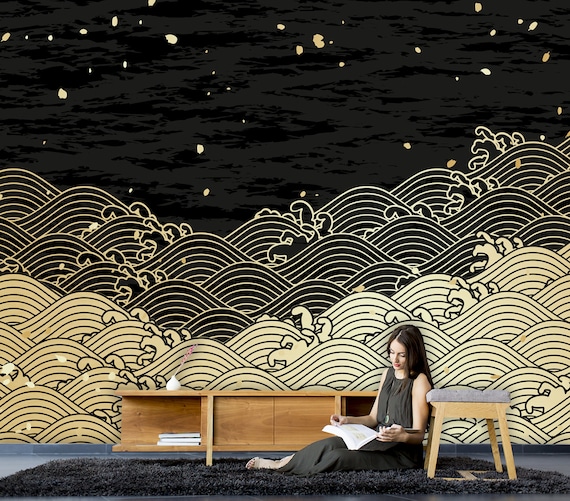Qinghai wave wallpaper handdrawn wind torn  Stock Illustration  63064604  PIXTA