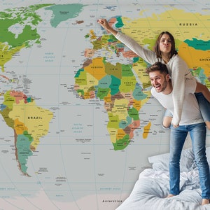 Murale con mappa del mondo, pittura stampata, decorazioni per la casa, decalcomanie da muro, carta da parati rimovibile a buccia e stick, decorazioni da parete, adesivi, outlander, clipart, altamente dettagliate