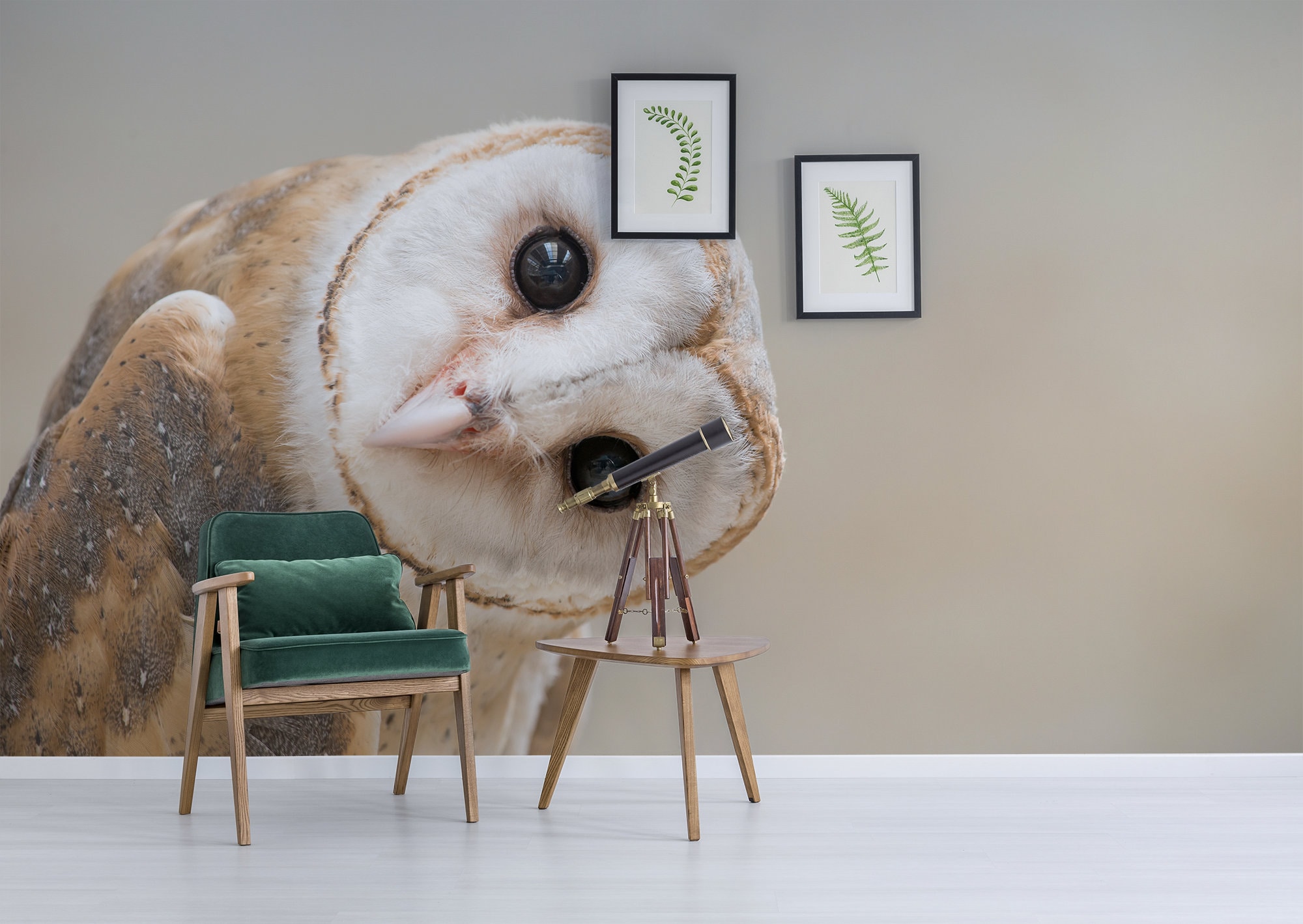 フクロウ柄壁紙、粘着式花柄壁画 - Etsy 日本