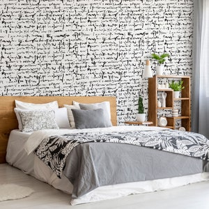 Abstrakte schwarz-weiß Tapete | selbstklebendes, wiederablösbares, Schälen & Aufkleben Wandbild