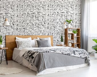 Abstract black and white wallpaper | self-adhesive, removable, peel & stick wall mural