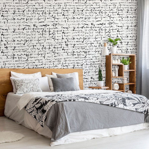 Abstract black and white wallpaper | self-adhesive, removable, peel & stick wall mural