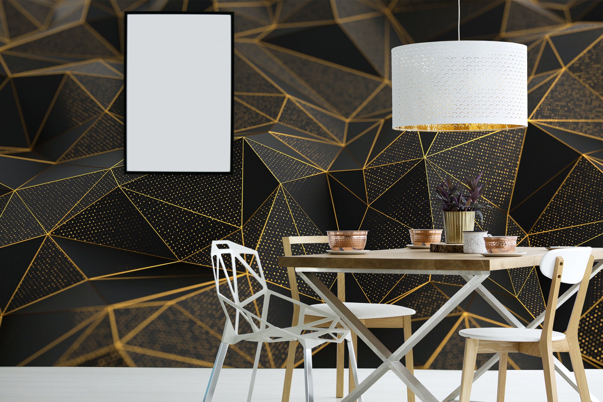 Yasinet Black and Gold Peel and Stick Wallpaper Black Geometric Contact Paper Stripe Removable Paper Self Adhesive Wallpaper Decorative for Wall