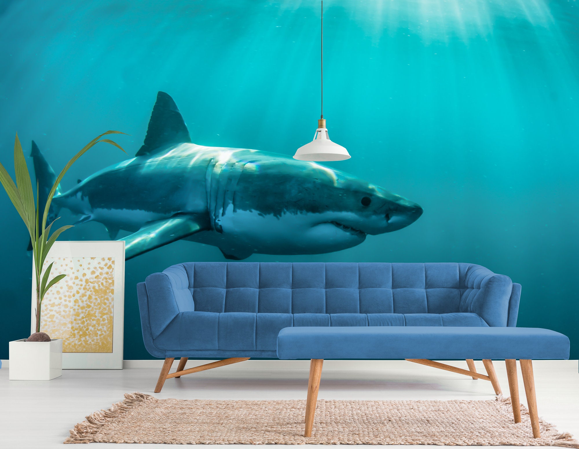 Shark Wallpaper Mural, Sea Life Wallpaper Self-adhesive, Removable, Peel &  Stick Wall Mural, Wall Decor 