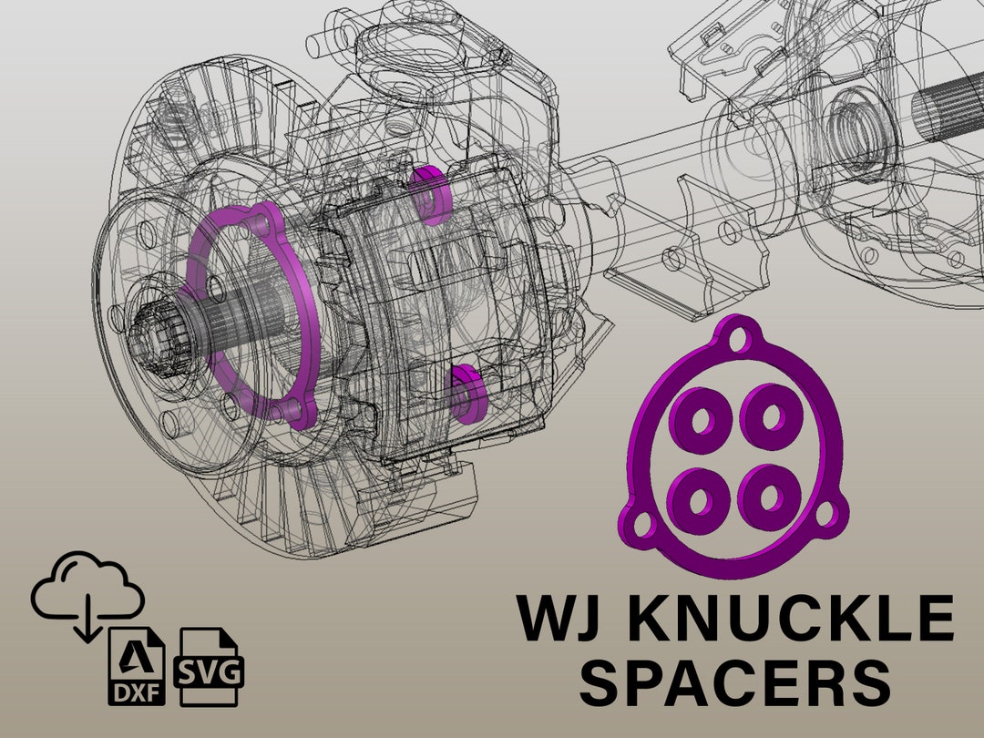 WJ Knuckle Spacer Kit Digital File for High Steering Dana 30 Conversion