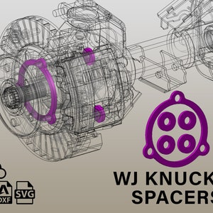 WJ Knuckle Spacer kit Digital File for High Steering Dana 30 Conversion Kit, dxf, XJ, TJ, cnc plasma, laser