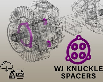 DIGITAL FILE - WJ Knuckle Spacer kit Digital File for High Steering Dana 30 Conversion Kit, dxf, xj, tj, cnc plasma, laser
