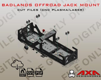 DIGITAL FILE - 3Ton Badlands Offroad Jack Mount (Dxf Files for CNC Plasma, Laser, Waterjet)