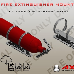 DIGITAL FILE - Fire Extinguisher Mount (Dxf Files for CNC Plasma, Laser, Waterjet)