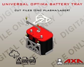 DIGITAL FILE - Universal Optima Battery Tray (Dxf Files for CNC Plasma, Laser, Waterjet)