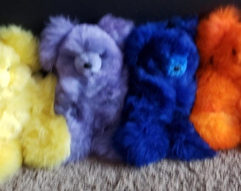 Brite Colored Baby Alpaca Fur Teddy Bears 12 inch