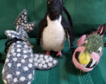 Needle Felted Animals -- "By The Sea"