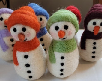 Snowmen in Hat & Scarf-- Alpaca/ Llama Fiber