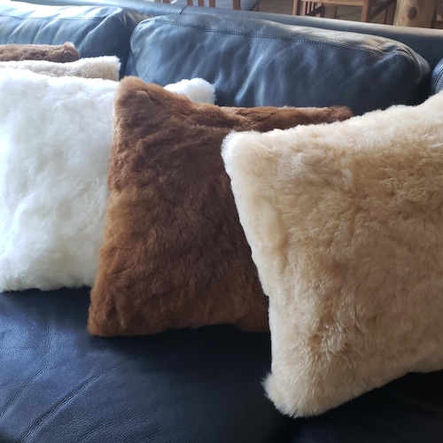 Alpaca Fur Throw Pillows Large 19x19 Inch Etsy
