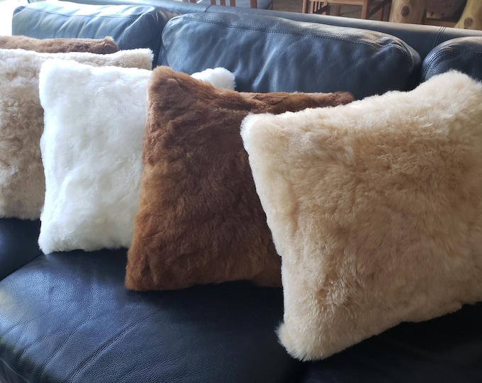 Black White Fur Throw Pillow Wolf Faux Fur Pillow Cover Etsy